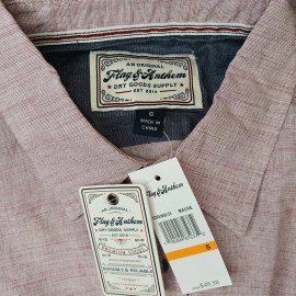 Flag and Anthem Button Down Dress Shirt Mens Size S Mauve Premium Goods Quality