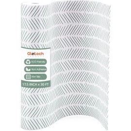 Glotoch Premium Non Slip Shelf Liner, Non-Adhesive Drawer Liner, Waterproof Shelf Liners for Kitchen Cabinets, Drawer, Fridge, Wire Shelving, Pantry-17.5" X30FT, Heavy Duty, White Herringbone