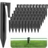 YUNYU 100Pcs Lawn Edging Pegs, 8.5cm Black Landscape Boundary Wire