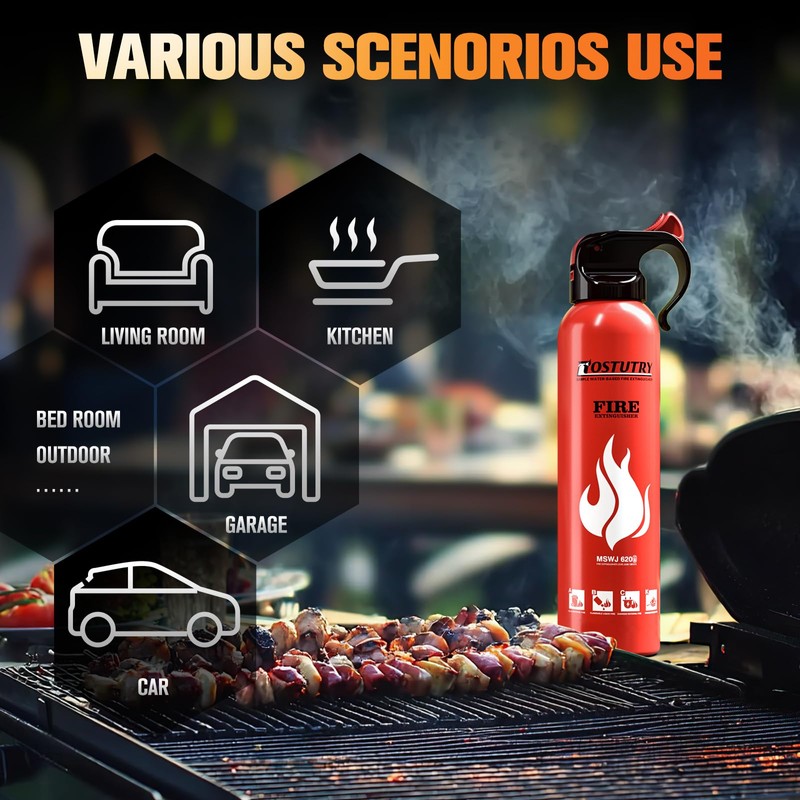 Upgraded 8-IN-1 Fire Extinguisher for Home Vehicle Car Kitchen Boat,