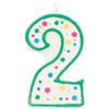 Wilton W91-02 Numeral Candle, 3-Inch by 1.5-Inch, No. 2, Green,
