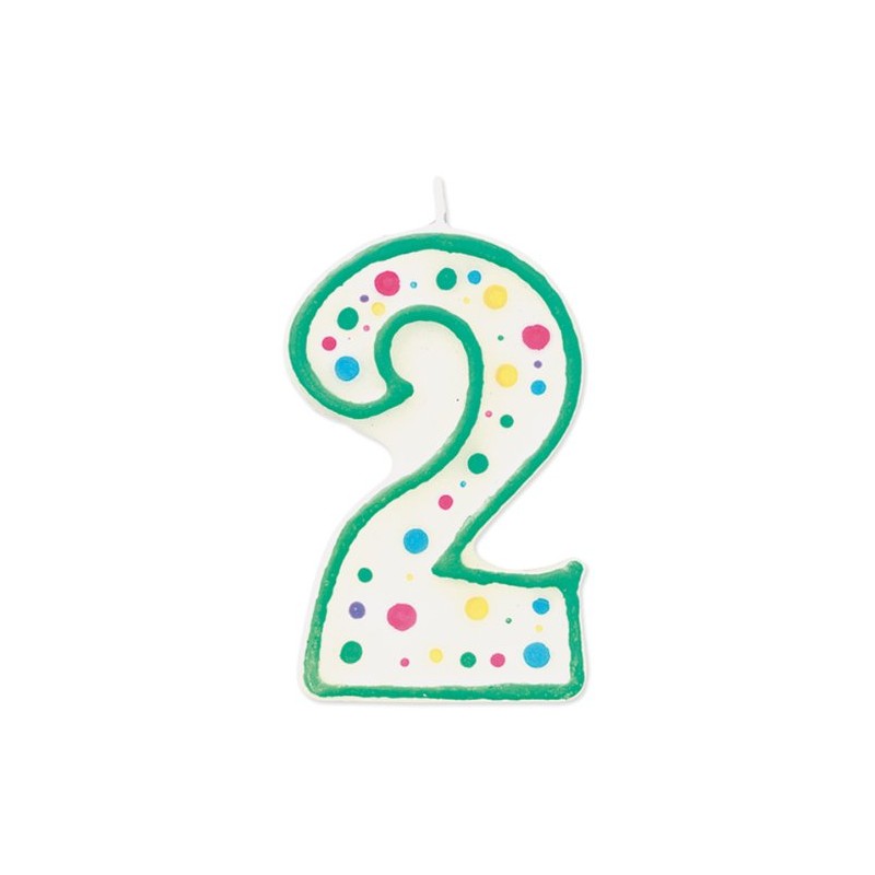 Wilton W91-02 Numeral Candle, 3-Inch by 1.5-Inch, No. 2, Green,