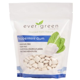 Evergreen Sweets Chewing gum - 400 Pieces Per Bag - Natural Peppermint Gum Made with Xylitol and Stevia - Sugar-Free, Aspartame Free and Vegan