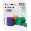 Sifleur Chiffon Ribbon, Mardi Gras Party Decorations, 1.5''x21Yd Purple Green