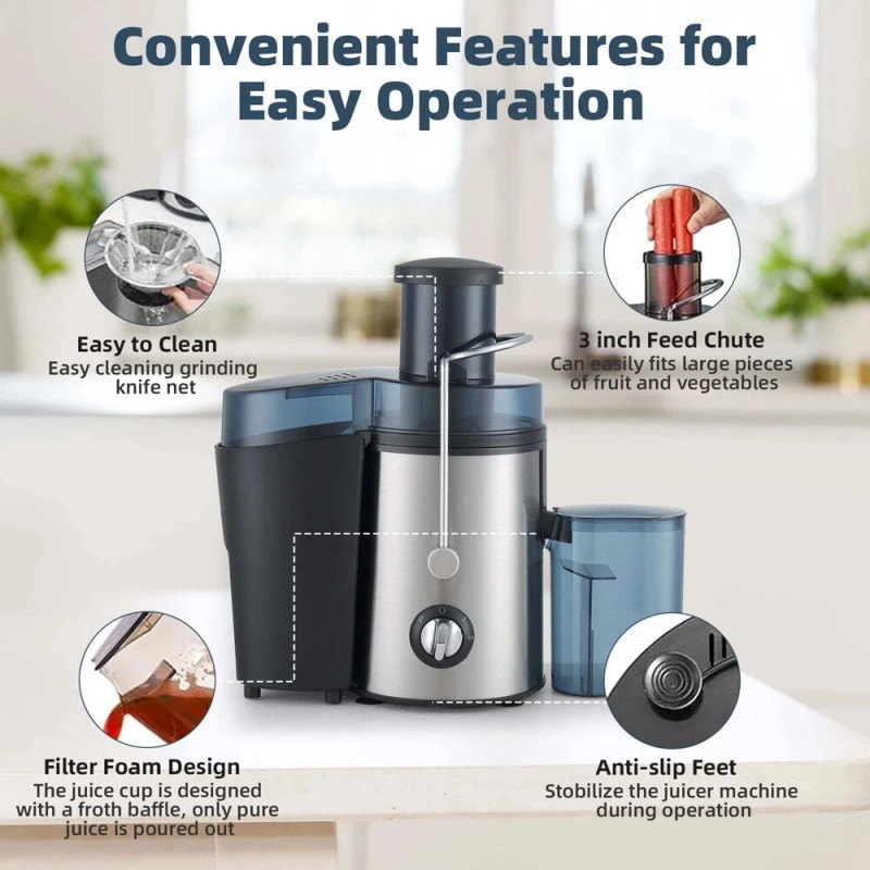 800W Electric Juicer Fruit Vegetable Blender Juice Extractor Citrus Machine