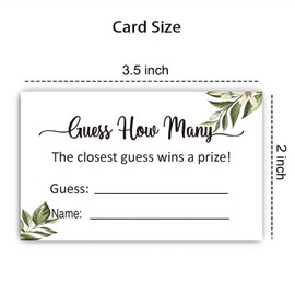KONKAVA Guess How Many Game Cards, Baby Shower Game Cards (Minimalist) 3.5" x 2" (50 Pieces)