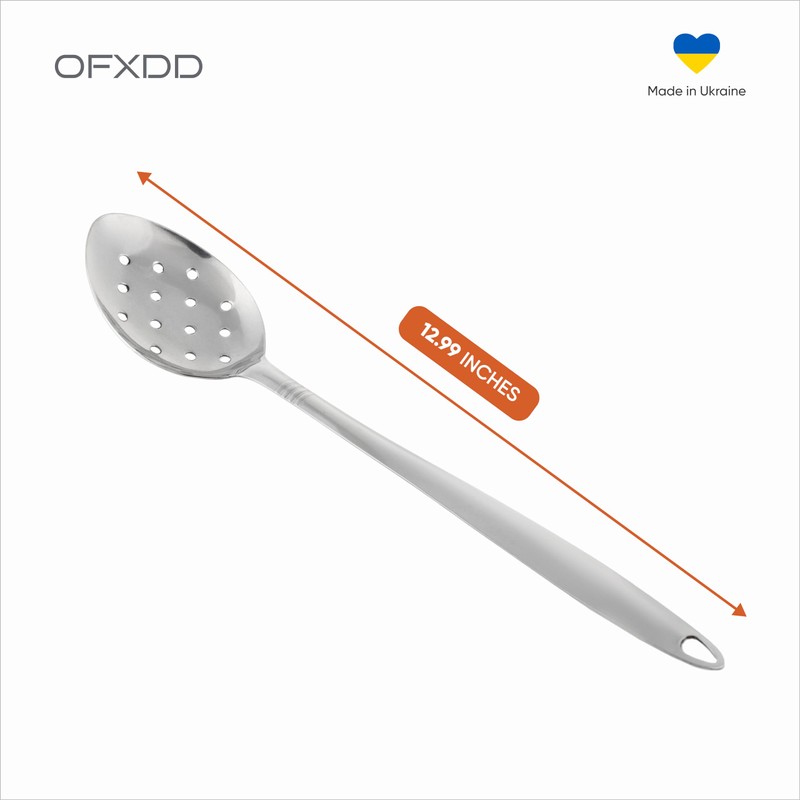 Cuchara ranurada de acero inoxidable – Cuchara de metal perforada