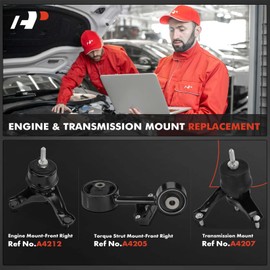 A-Premium Engine Motor Mount and Transmission Mount and Torque Strut Mount Kit Compatible with Toyota Highlander 2004-2007 & Lexus RX330 2004-2006, 3.3L, Automatic Transmission, 3-PC Set