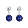 925 Sterling Silver 8 mm Beaded Round Ball Dangle Earrings
