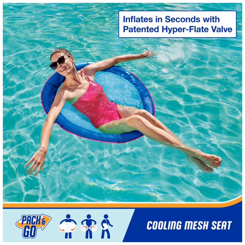 SwimWays Spring Float Premium Papasan Pool Lounger, Inflatable Pool Floats