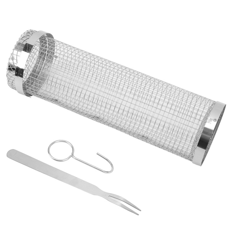 BBQ Net Tube Rolling Grilling Basket Stainless Steel Wire Mesh