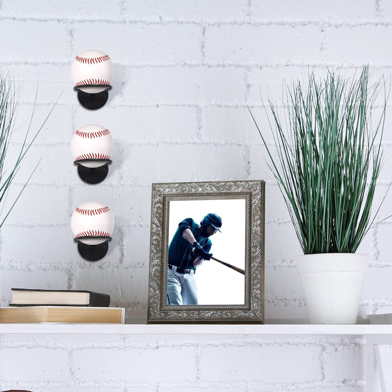 Threan Baseball Display Holder for Wall, Metal Softball Memorabilia Wall