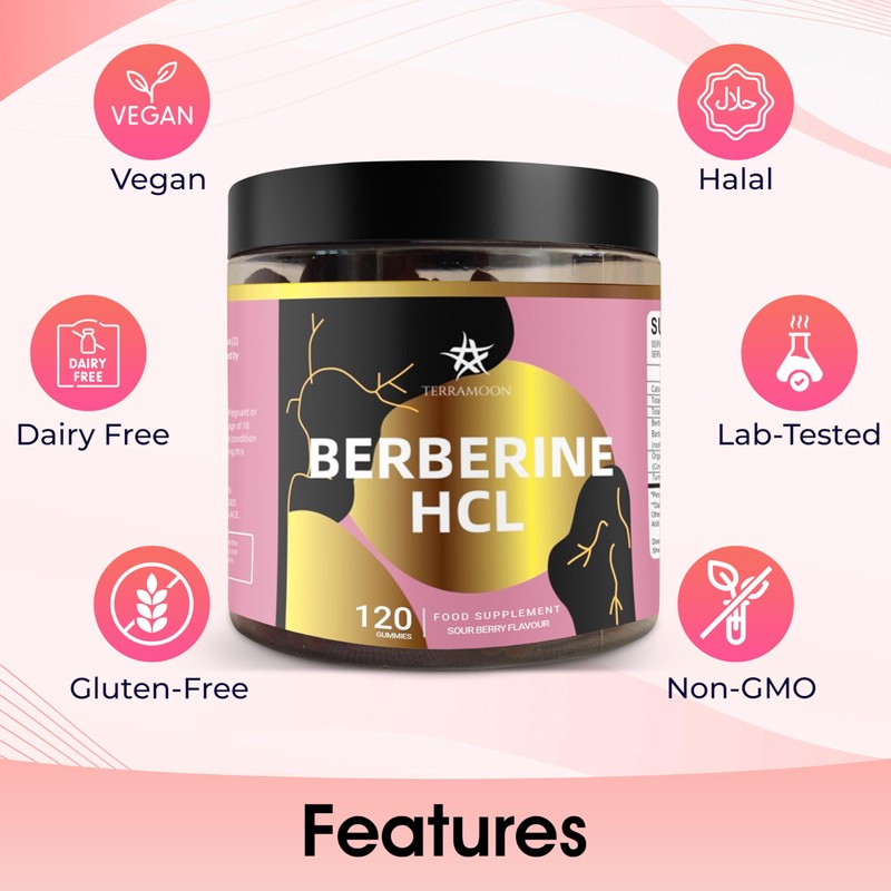 Berberine HCL 98% 2000mg, 120 Gummies, 60 Day Supply, Sour