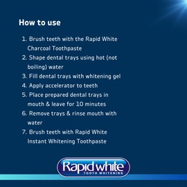Rapid White 1 Week Tooth White Set Charcoal | Helps Reduce Bad Breath and Plaque | for a Whiter Smile Without Peroxide | Inspired by whitening Methods Used in Dental surgeries | Easy to use at Home