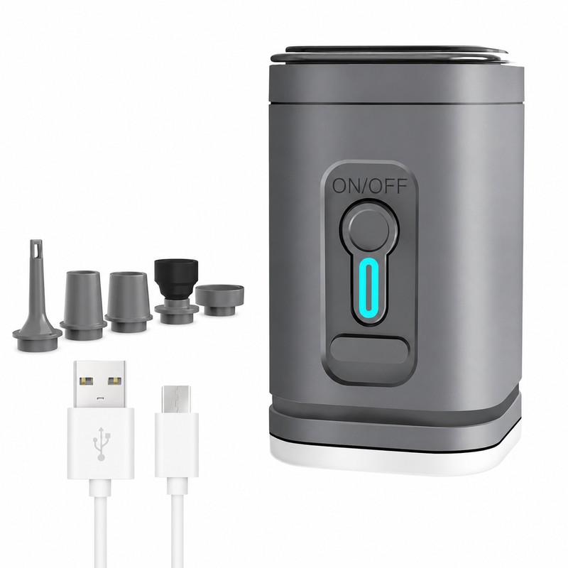 Mini Rechargeable Air Pump for Inflatables – 3-in-1 Inflator, Deflator