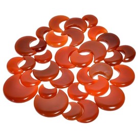 Natural Carnelian Moon Gemstone- Healing Crystals for DIY Jewelry Making -Loose Natural Cabochon -Perfect for Crafting Unique Jewelry Designs Gift for Her, Mother and Wife (5 pcs, 25-35 mm)