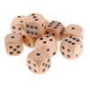 Unknown 10pcs Large D6 Wooden Dice Set 2 cm Natural