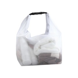 [EZ PEACH] プール ビーチ バッグ 防水 スイミングバッグ 透明 大容量 お持ち運び便利 ビニール 通勤 旅行 軽量 折り畳み可能 浴用 お風呂 銭湯 旅行 海水浴用具 温泉用 プール用 男女兼用 (White, 24.5x27x11.5cm)