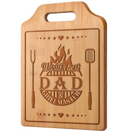 Father's Day Gift, Birthday Gifts for Dad from Daughter, Son - Engraved Bamboo Cutting Board 31 * 22 * 1cm,Christma, Fathers Day, Stocking Stuffers for Men