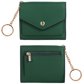 Gostwo women's Small Wallet RFID Blocking Wallet Change Pouch Credit Card Holder Mini Bifold Purse(Green)