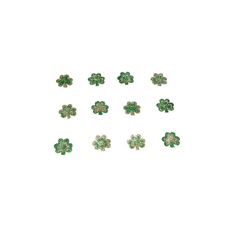Glitter Shamrock Temporary Tattoos : package of 12