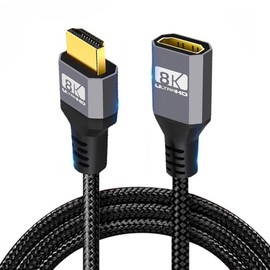 CY Cable 8K HDMI 2.1 UHD 8K Cable de extensión macho a hembra Ultra HD 8K 60hz 4K 120hz Cable 48Gbps con audio 3D HDMI 50cm 0.5m