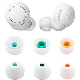 ALXCD Eartips Compatible Sony WI-XB400 WF-C500 Earbuds, S/M/L 3 Pairs Soft Silicone Ear Tips Replacement Earbuds Tips, Compatible with Sony WI-XB400 WF-C500, SML White