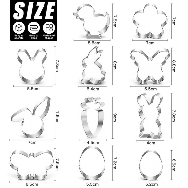 Easter Cookie Cutters, Set of 11 Easter Cookie Cutters Including