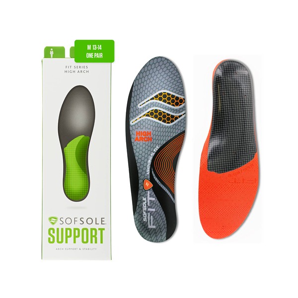Sof Sole Plantillas unisex con soporte de espuma de longitud completa para zapatos, gris, Women's 15-16/Men's 13-14