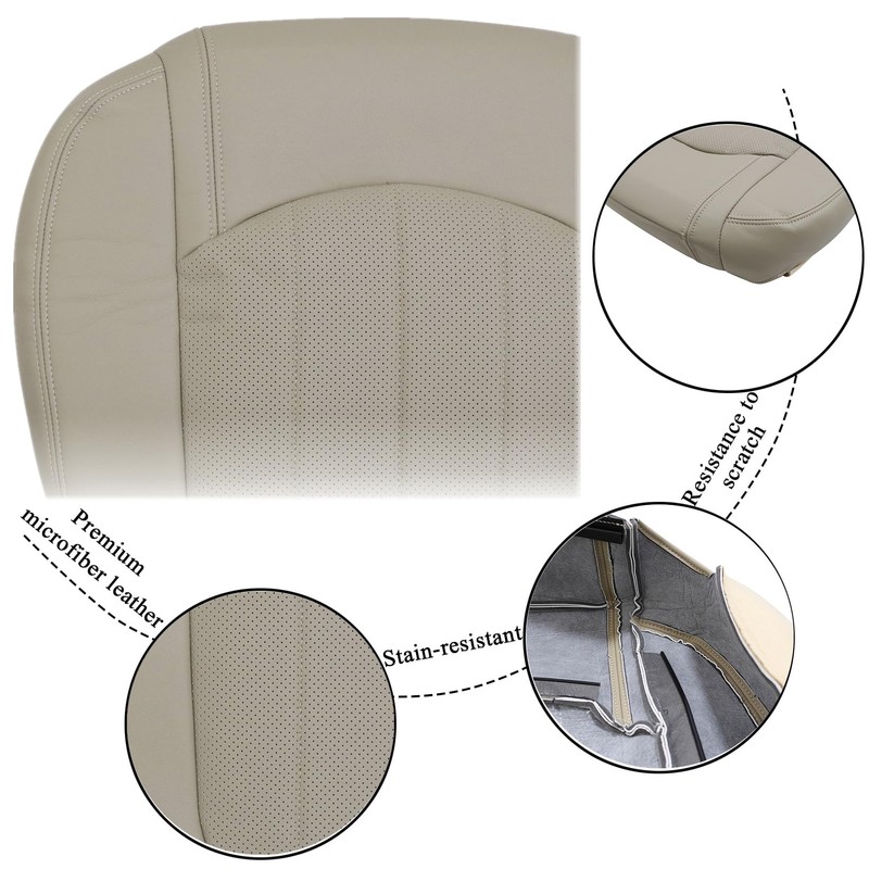 NLQR Front Driver Side Bottom Replacement Seat Cover Tan 392