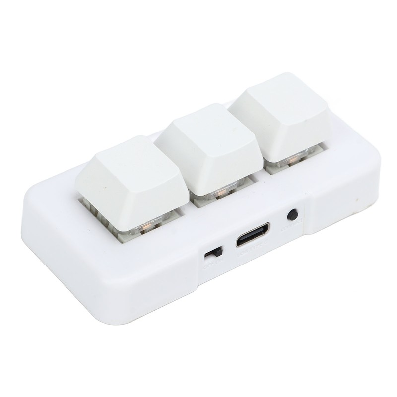 White Mini 3 Key Keypad ABS Bluetooth Receiver USB Comfortable