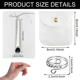 TECHEEL Mindful Breath Necklace, Meditation Breathing Necklace, Pendant for Breathing Exercises, Breathing Necklace for Women and Men, Mindful Necklace for Pressure Relief, Reduces Anxiety, Metal