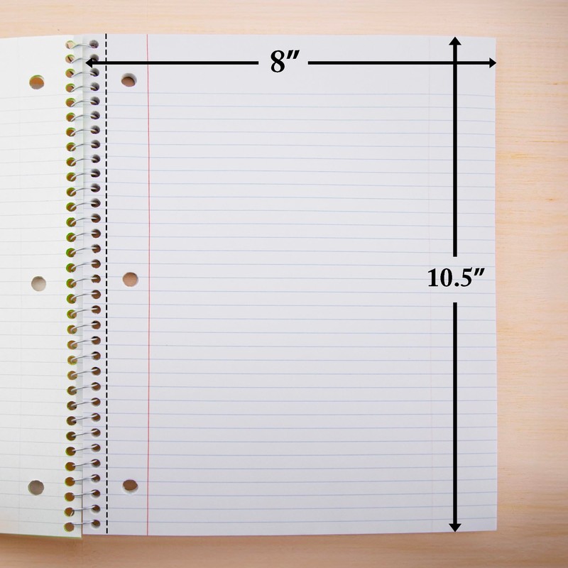 BAZIC Products Notebook College Ruled 5 Subject Spiral 150 Sheets