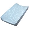 HonestBaby Organic Cotton Changing Pad Cover, Pattern Play Light Blue,