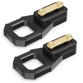 RENO F150 Tow Hooks, Aluminum D-Ring Front/Rear Tow Hook Shackle Mount Kit Compatible with F150 Raptor 2WD/4WD - Replaces OEM 4L3Z17A954AA, 6L3Z17A954AA, NL3Z17A954A (Black, 2PCS)