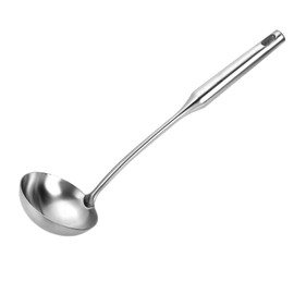 TBWHL Metal Soup Ladle 13.4" 304 Stainless Steel with Long Handle - Professional Kitchen Ladle with Ergonomic Handle & Perfect Balance for Gravy, Sauce & Broth