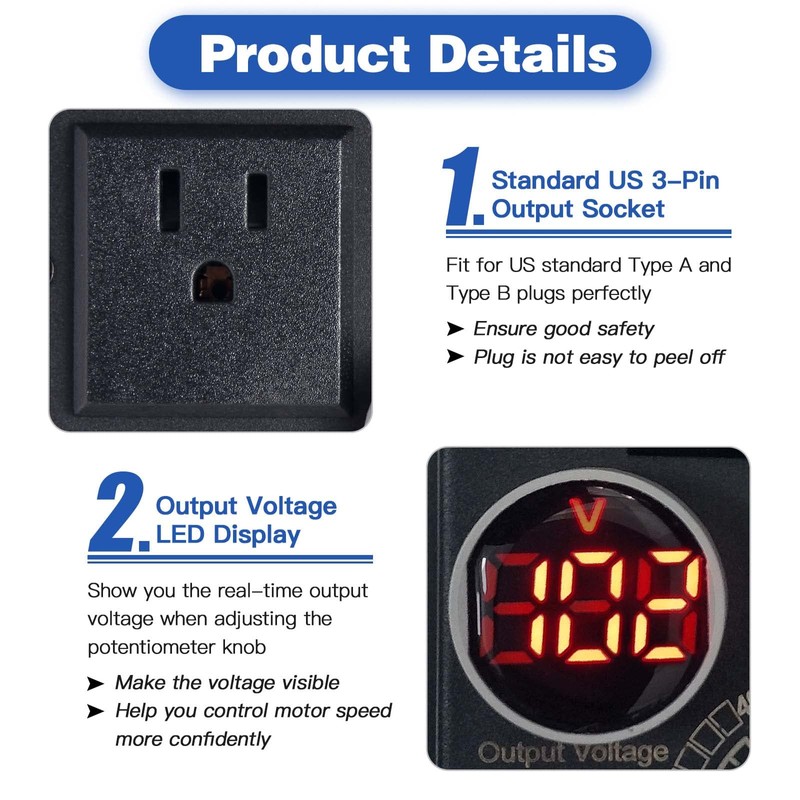 HARMNEE AC Motor Speed Controller 110-120V / 10A Rated /