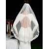 AiberLisha Pearl Fingertip Length Floral Wedding Bridal Veil with Comb