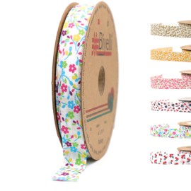 Cotton Fold Bias Binding Tape - 3/4 Inches (20mm) Wide - 27 Yards - Floral Single Fold Cotton Fold Bias Binding Tape for Sewing Clothing DIY Rainbow Floral A6