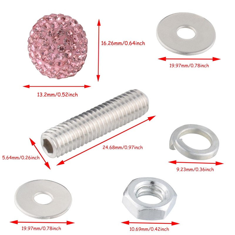 Lunsom License Plate Screws Kits, Bling Car Tag Plate Frames