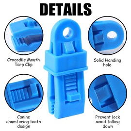 Myhiju 12 PCS Tarp Clips Heavy Duty Lock Grip,Adjustable Tent Clips Shade Cloth Plastic Clips,Reusable Multipurpose Tarp Clamps,Shade Cloth Fix Clamp for Outdoor Camping Awnings Swimming Pool Covers