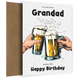 Grandad Birthday Card for Him - Happy Birthday on 40th 45th 50th 55th 60th 70th Birthday - Fun Bday Card from Grandson or Granddaughter