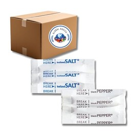 Global Basics Individual Salt and Pepper Packets | 200 Pairs of Salt and Pepper Packets Single Serve | 400 Total Salt and Black Pepper Portion Packets (400)
