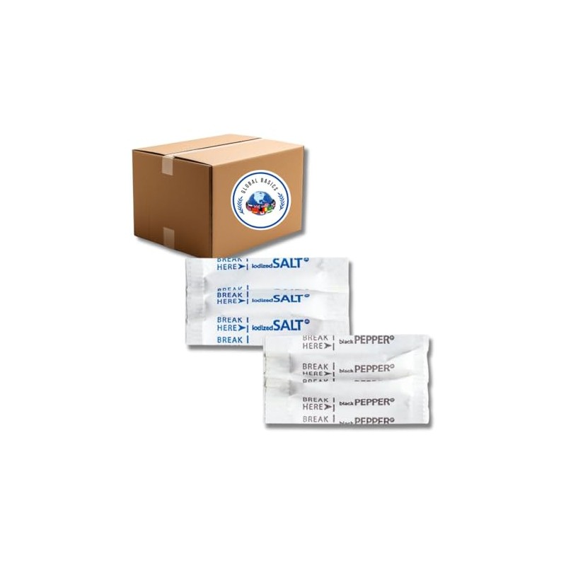 Global Basics Individual Salt and Pepper Packets | 200 Pairs