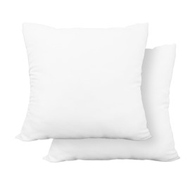 WayToLight Throw Pillows Insert (Set of 2, White) - Square 18 x 18 Inches Bed and Couch Pillows - Indoor Sofa Decorative Pillows