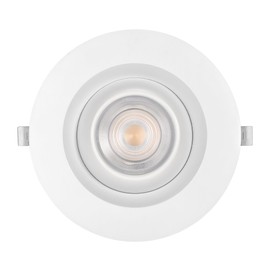 Maxxima 6 in. 5 CCT Adjustable Slim Recessed LED Eyeball Gimbal Downlight, 1400 Lumens, Color Selectable 2700K/3000K/3500K/4000K/5000K, 360° Rotation, Dimmable, Canless, Slim IC Rated, J-Box Included