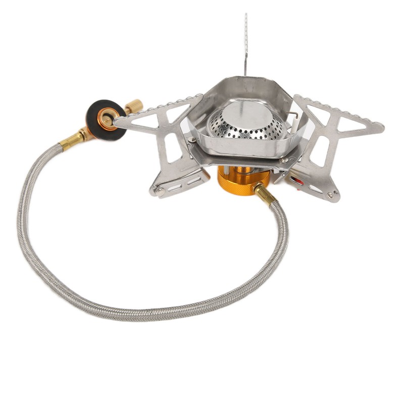 Camping Gas Stove Stainless Steel Strong Durable Windproof Electronic Ignition