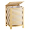 SMIBUY Double Laundry Hamper with Lid, 120L Bamboo Laundry Basket