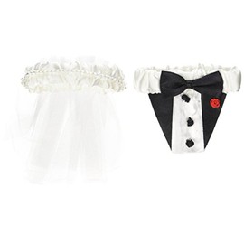 Darice VL20251 Bride and Groom Decorative Champagne Glass Cover, 2-Pack