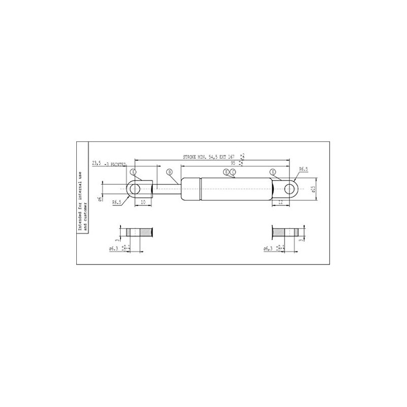 Stabilus Lift-O-Mat Gas Spring, Black